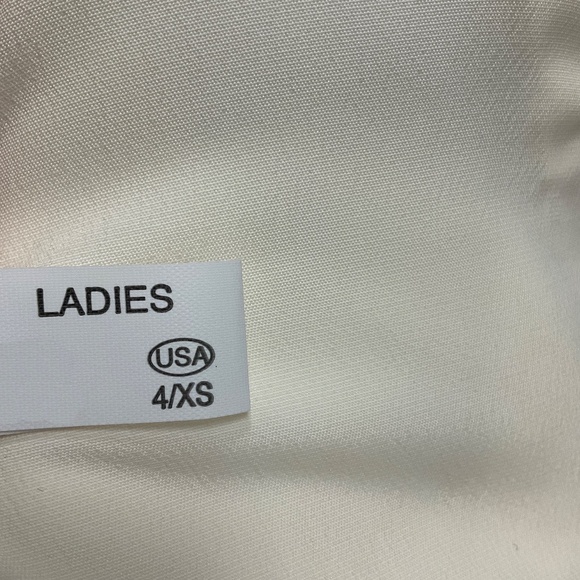 FABIANA FILIPPI IVORY EMBELLISHED OPEN FRONT CADY JACKET AND STRAIGHT LEG TAILOR - Picture 5 of 6